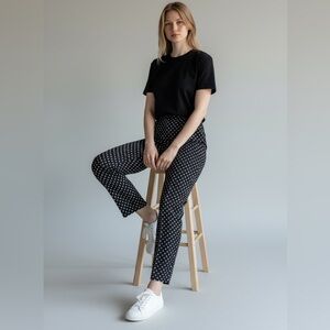 Joseph Ribkoff Polka Dot Pull on Straight leg crop pants women’s size 8